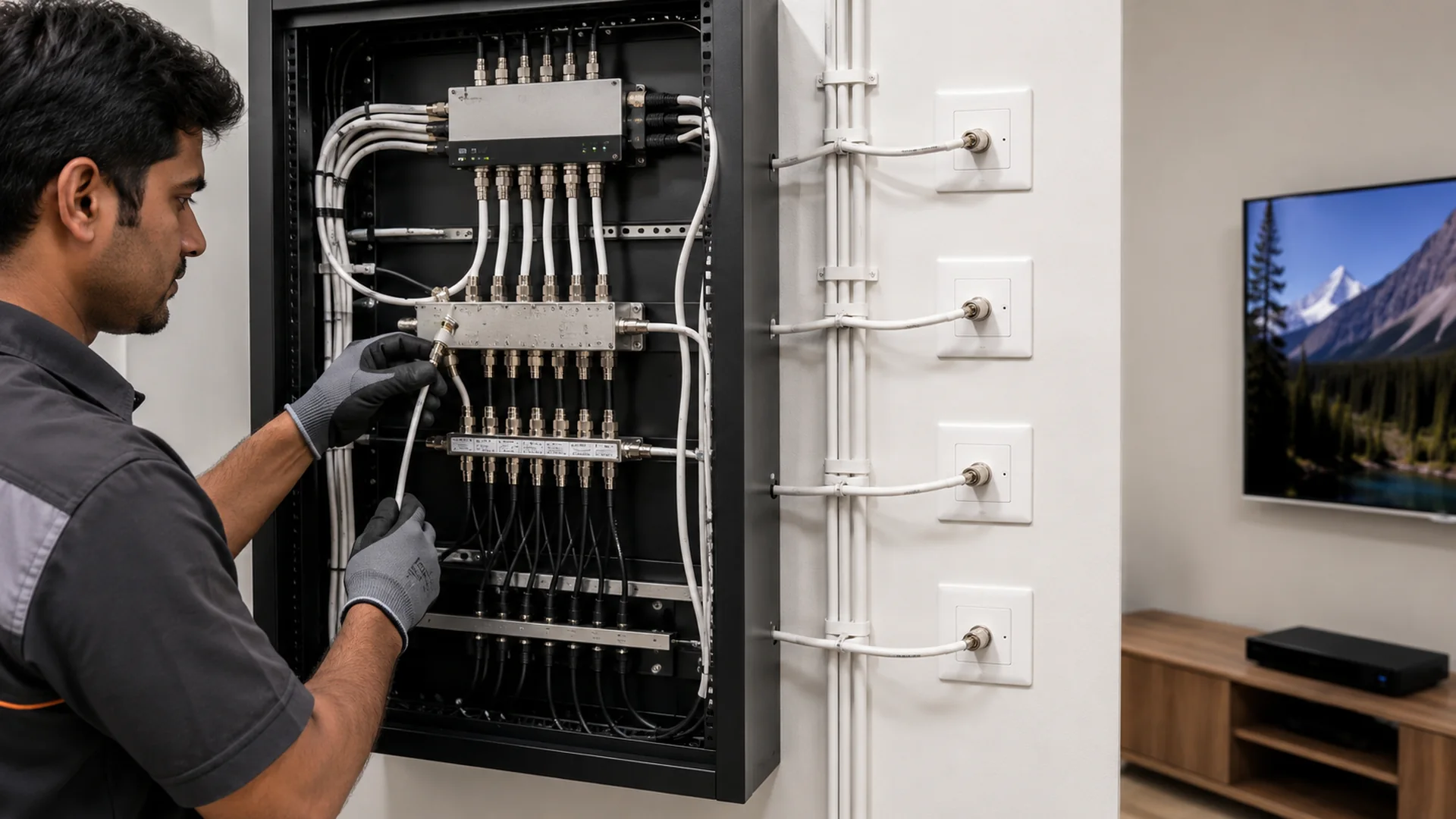 Distribution cabling layout