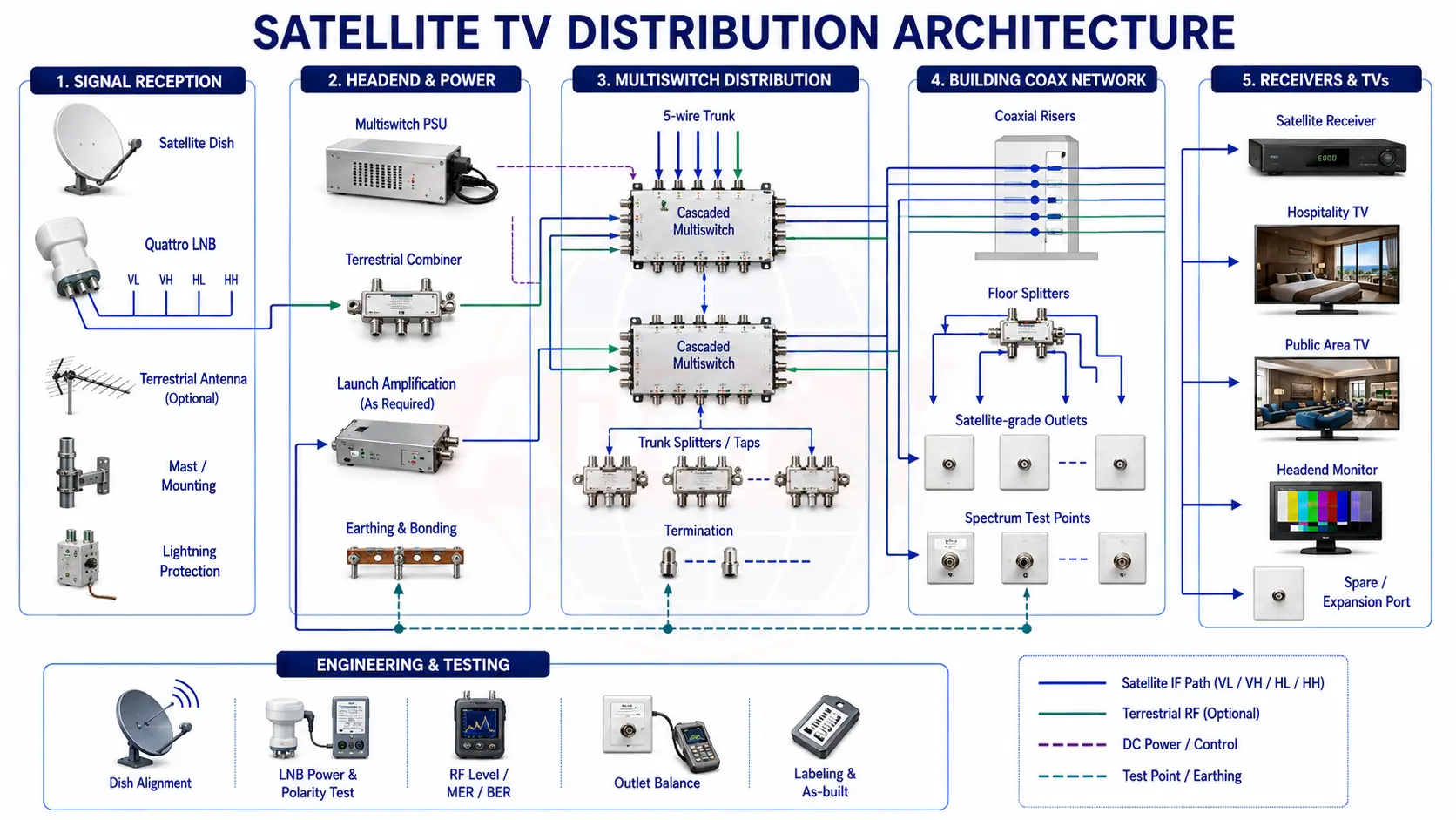 رسم بنية توزيع CATV / MATV