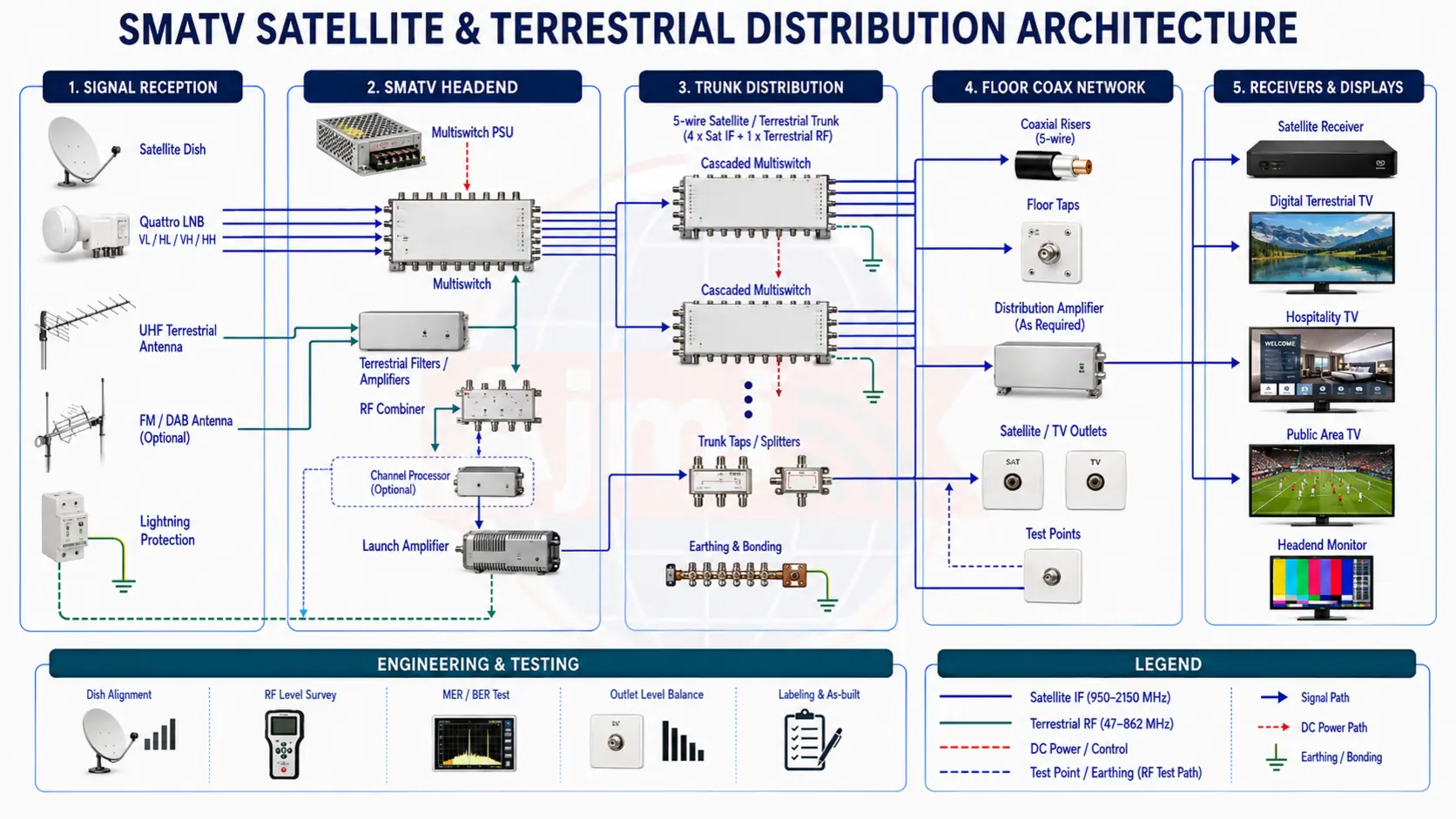 CATV / MATV distribution architecture drawing